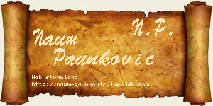 Naum Paunković vizit kartica